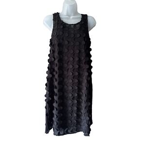 Nic + Zoe Dress Womens Small Black Scalloped Overlay Sleeveless Party Dressy‎